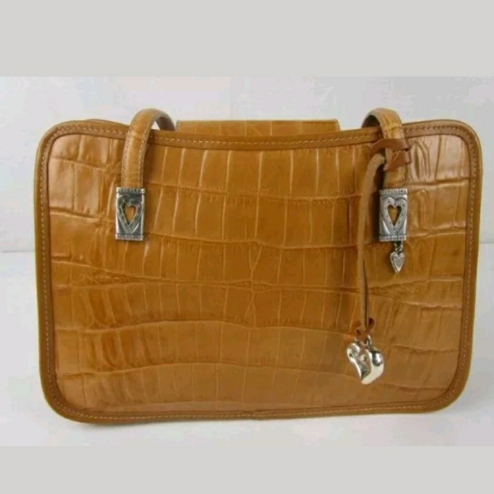 BRIGHTON Croc embossed structured Leather bag